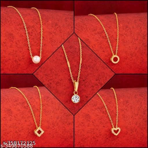 Blackstone Shimmering Beautiful Necklace Combo For Women And Girls Pack of 5