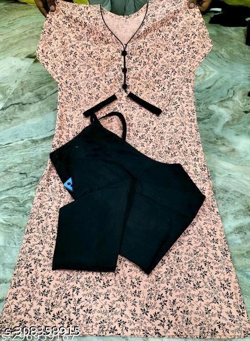 Peach Khadi Cotton Button Style Kurta With Pants