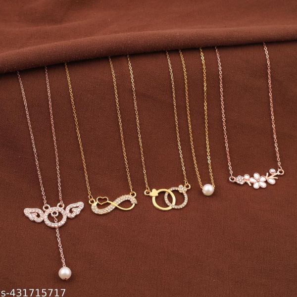 Shimmering Chunky Women Necklaces & Chains Pack of 5